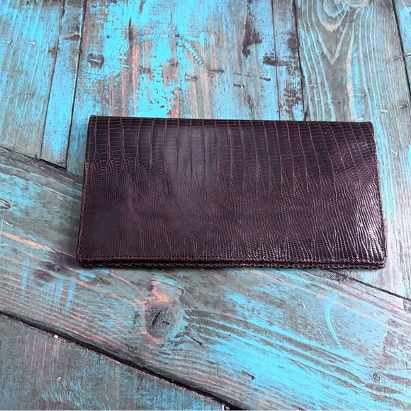 Vintage Birks Genuine Lizagator Brown Cheque book - Picture 5 of 14